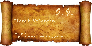 Olenik Valentin névjegykártya